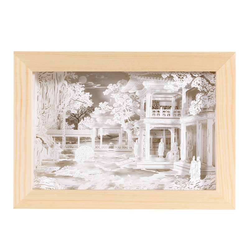 Light and shadow paper-cut lamps, large company event gifts, festival graduation souvenirs, intangible cultural heritage cultural and creative products, fixed sets Item Picture
