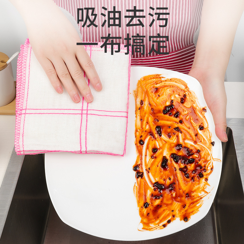 Pure cotton cloth absorbs water and does not easily stick to oil. Cotton dishcloth, scouring pad, hotel kitchen special cotton yarn dishcloth details Picture