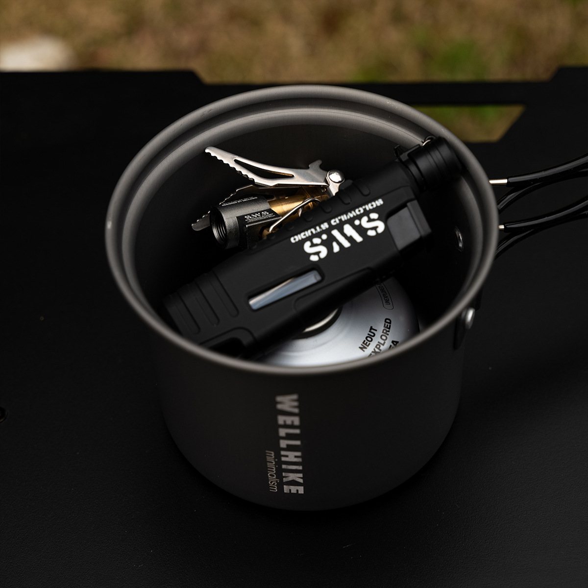 Camping burner, mini burner, one-piece folding burner, camping and outdoor survival equipment, portable pocket burner details Picture