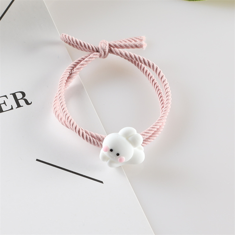 转线闺蜜情侣发绳兔子小熊鸭子发圈卡通兔兔头绳扎头发橡皮筋批发详情图4