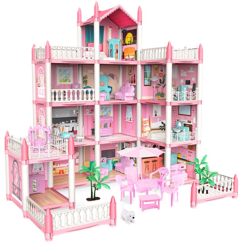 Doll House Children's Toys 3 girls play House Villa House 4 Princess Castle Doll House Girl birthday gift Item Picture