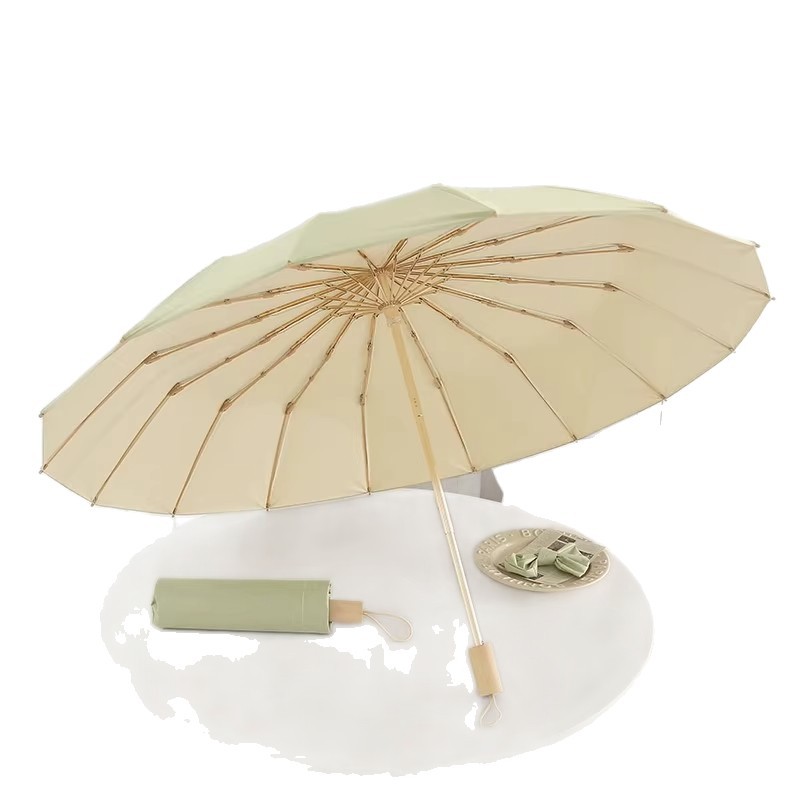 16骨遮阳太阳伞防晒防紫外线女ins折叠彩胶晴雨两用upf50+ins同款