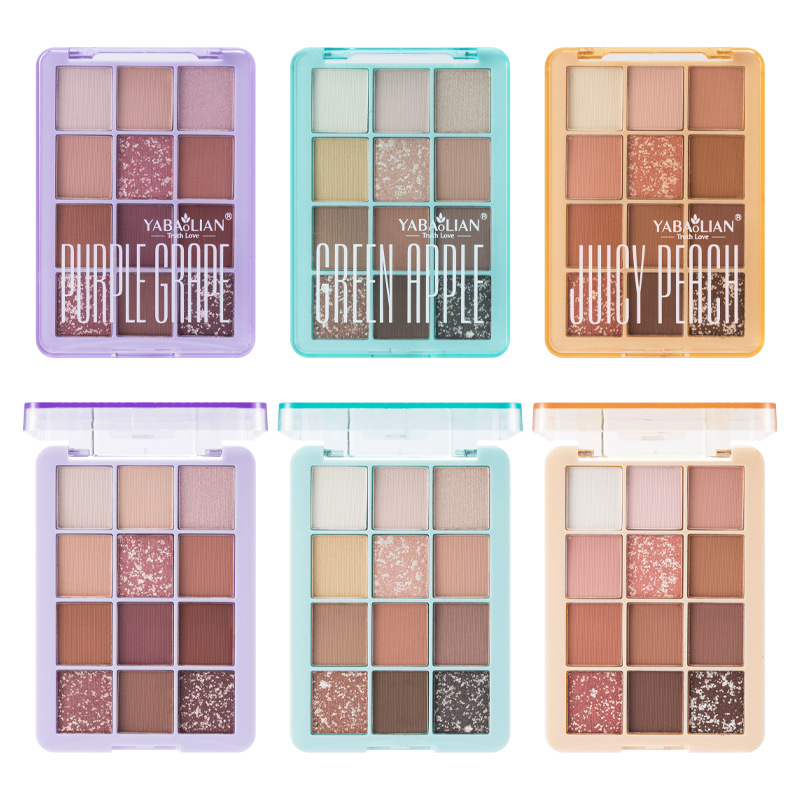 Yabolian 12 Color Pearl Matte Bright Color Eyeshadow Plate Ins Affordable Student Novice Eyeshadow Plate Makeup Plate Batch Item Picture
