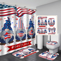 Manufacturers direct cross-border shower curtain waterproof mildew shower curtain bathroom dry wet separation shading thermal shower curtain four sets