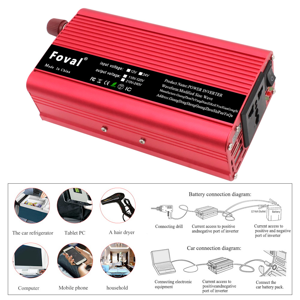 Greensource 1500W 2000W inversor de coche 12V a 220V LED exhibición de voltaje convertidor de energía del coche Application Scenario
