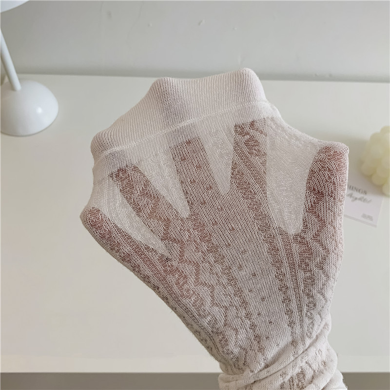袜子女夏季薄款jk堆堆袜夏天袜子女学院风日系木耳边网眼长中筒袜详情图3
