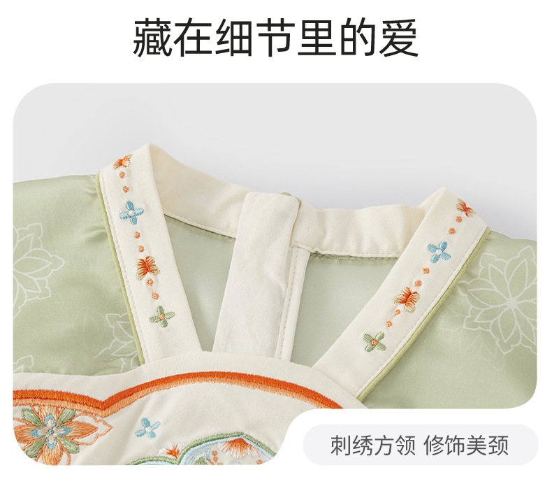 المد -الـ 6 HanFu الفتيات صينية أو التطريز فساتين الصيفية للأطفال، الجديد ماريو تنورة Ru وقمصان 8 الطفل أستثمر Tang Zhuang pic 16