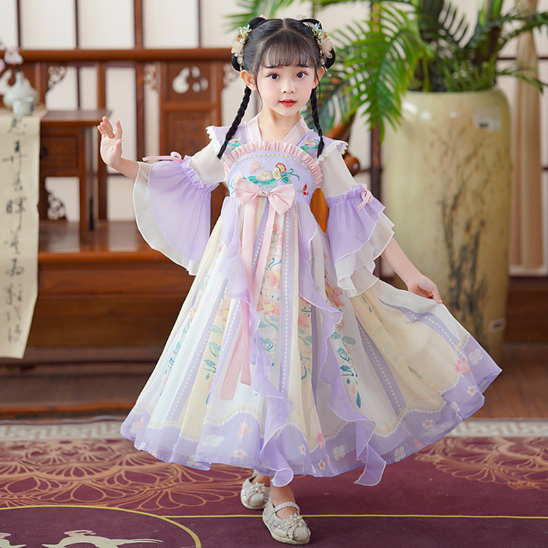 National Trend - Girls' Hanfu 2026 Summer Thin Chinese-style Princess Dress Fairy Ancient Dress Children's Tang Dress Chiffon Dress Application Scenario