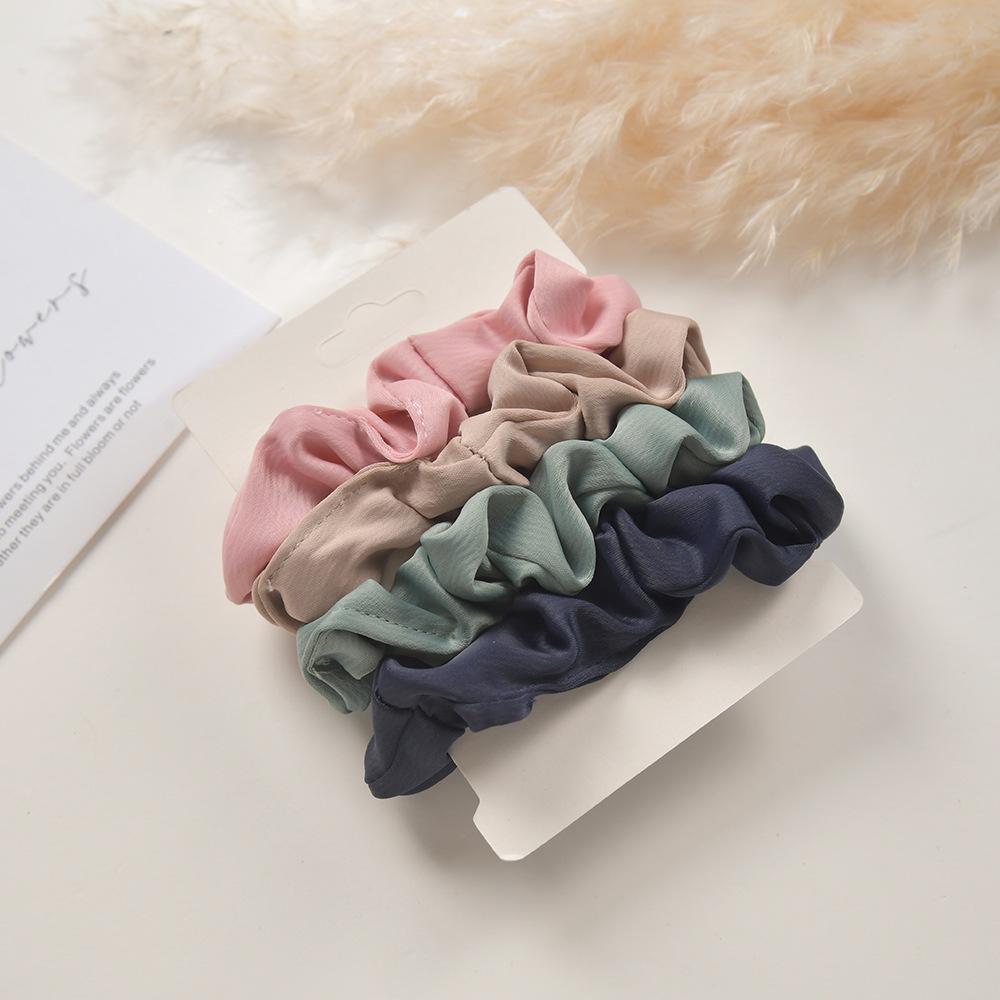 The new Ins-style French satin hair band is a versatile basic silk-like hair tie and a sweet girl's small intestine hair band Specification image