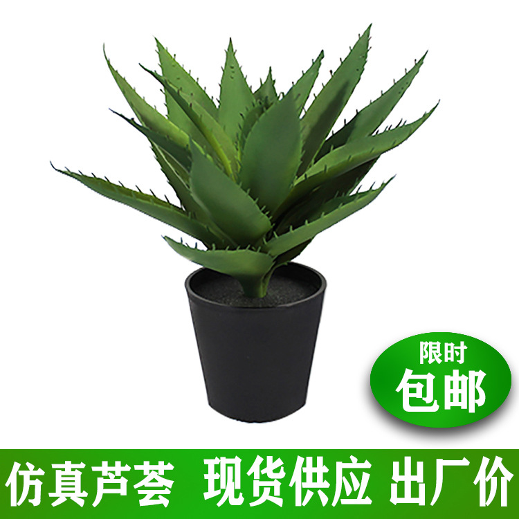 Artificial aloe vera potted plant, mini indoor decoration, artificial tree, artificial small green plant, Nordic artificial green plant ornament, reed