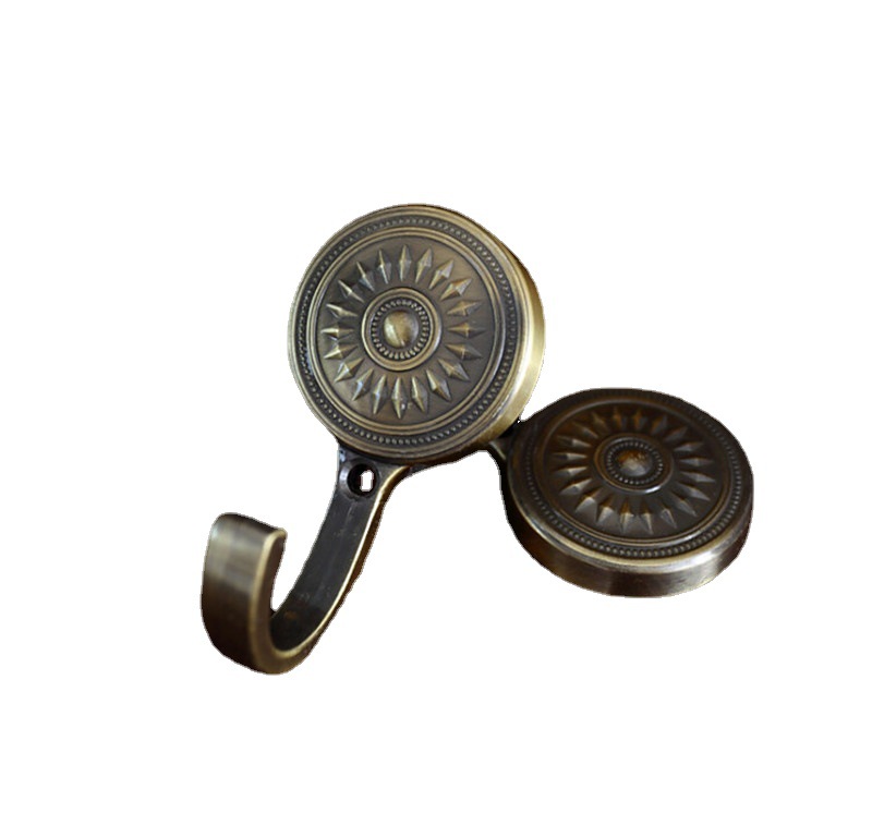 窗帘绳子绑带挂钩旭升墙钩合金壁钩帘钩挂钩 居家衣帽钩墙简易钩白底实物图