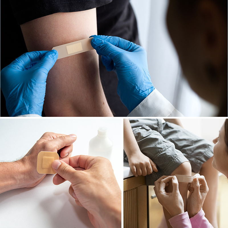 Cross-Border Foreign Trade English Pe Hemostatic Patch Skin Elastic Waterproof Band-Aid Large Breathable Elastic Band-Aid details Picture