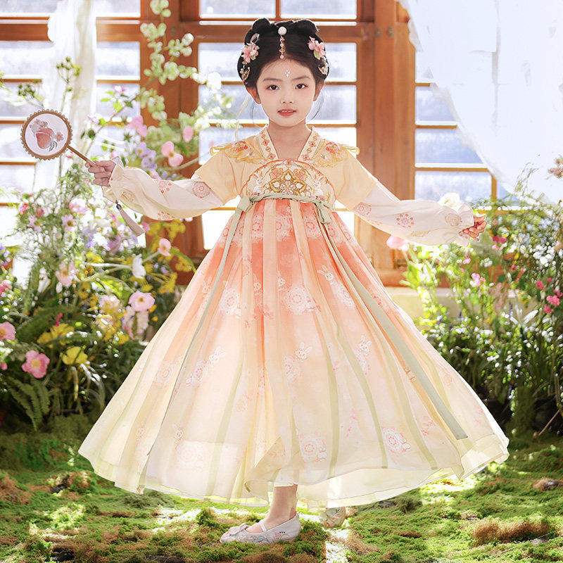 Hanfu Girls' spring dress, children's ancient style super fairy ancient dress 2026 New style Chinese style Tang dress princess dress Specification image