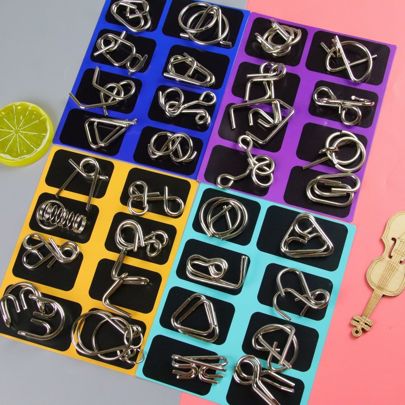 创意解环智力M扣全套学生益智鲁班锁儿童手持解闷孔明锁套装批发详情图2