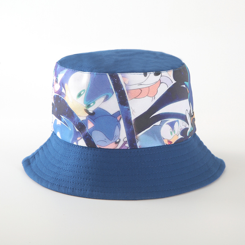 Cross-Border Bestseller Sonic Print Children's Fisherman Hats, Outdoor Hats For Boys And Girls