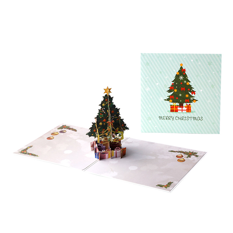 3d stereoscopic Christmas cards, creative Christmas gifts, Christmas tree cards, student Christmas event gifts wholesale Item Picture
