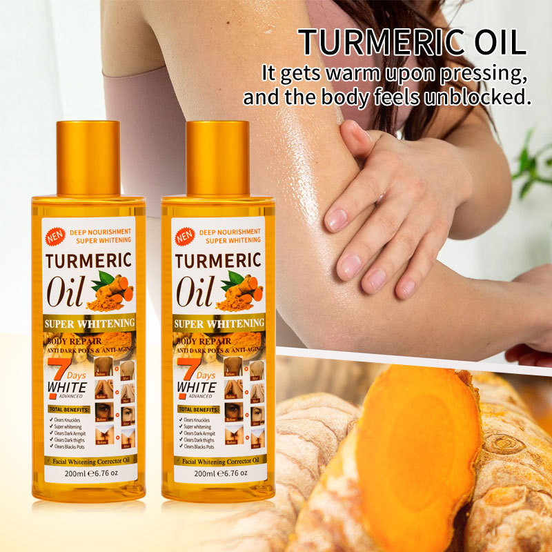 Cross-border Turmeric Massage Essential Oil Moisturizes, Unblocks meridians and generates heat. Foreign trade Ginger essential Oil Body Massage and Gua Sha Oil 200ml details Picture