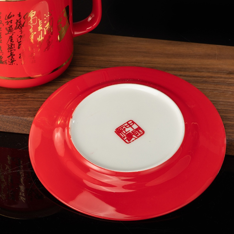红色将军杯沁/杯子/水杯/陶瓷杯细节图