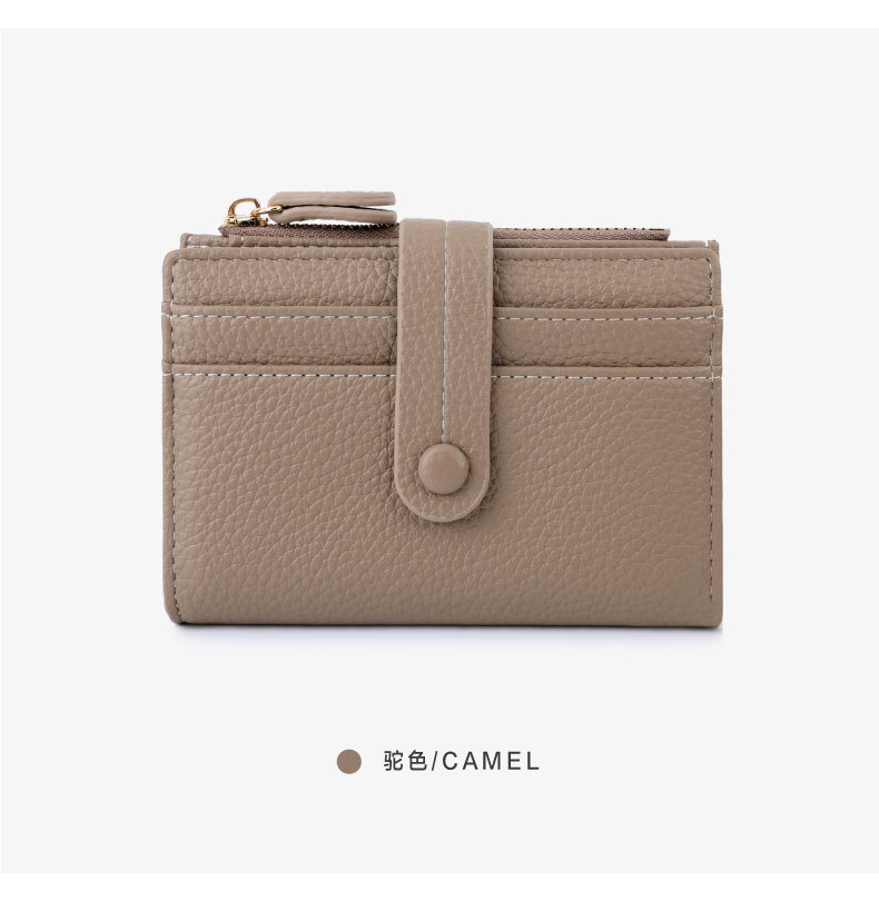 New rfid anti-theft money swiping bag with multiple slots, short design for women, lychee pattern, wholesale wallet pic 42