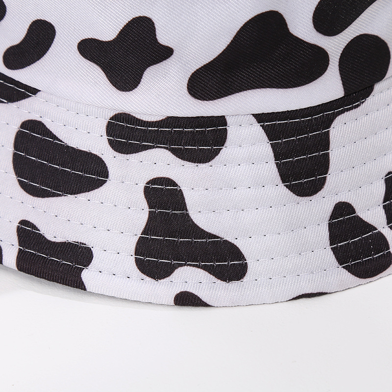 Cow panda fisherman hat summer travel casual protection 嗮 sunshade hat couple print fisherman basin hat wholesale Specification image