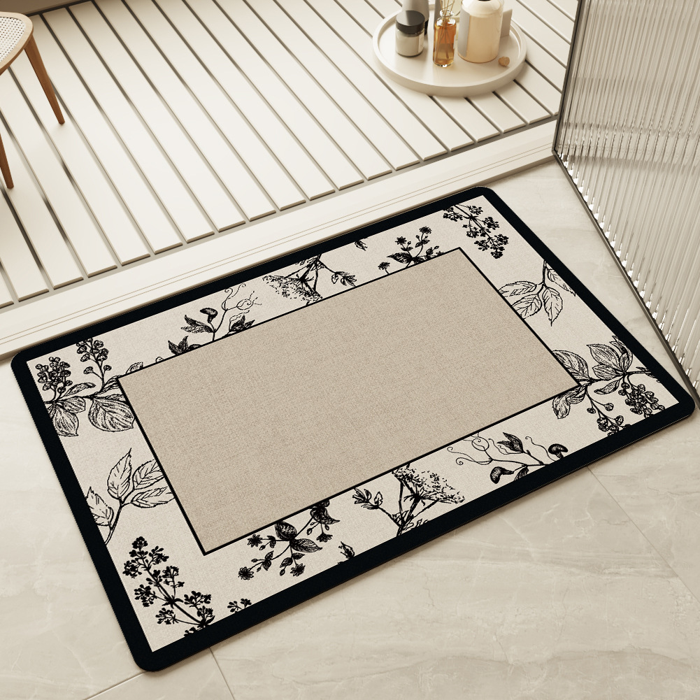 Bathroom Mat Toilet Diatom Mud Absorbent Mat Toilet Toilet Door Carpet Entry Door Non-Slip Soft Mat details Picture