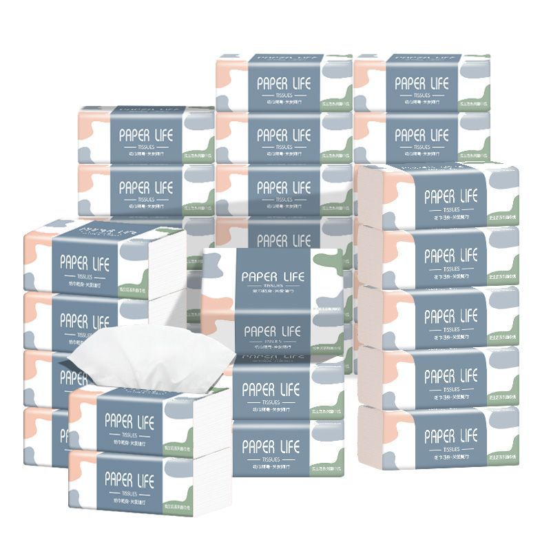 Large Package Of Paper Extraction Whole Box Of Household Affordable Sanitary Tissue Extraction Facial Tissue Original Wood Pulp Napkins Pumping Wholesale Item Picture