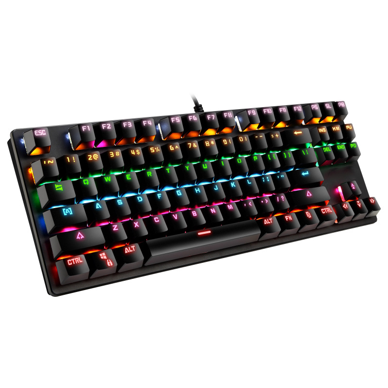 K7 Mechanical Keyboard 87% Equipped With Wired Real Mechanical Blue Axis Color Matching Real Mechanical Keyboard Personalized Mechanical Keyboard Item Picture