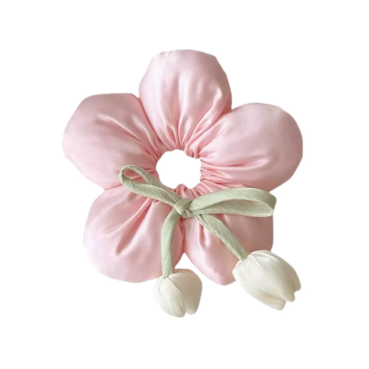 The 2025 new tulip flower large intestine hair band is highly elastic and can increase hair volume at the back of the head. It is a fluffy hair tie and a versatile hair accessory Item Picture