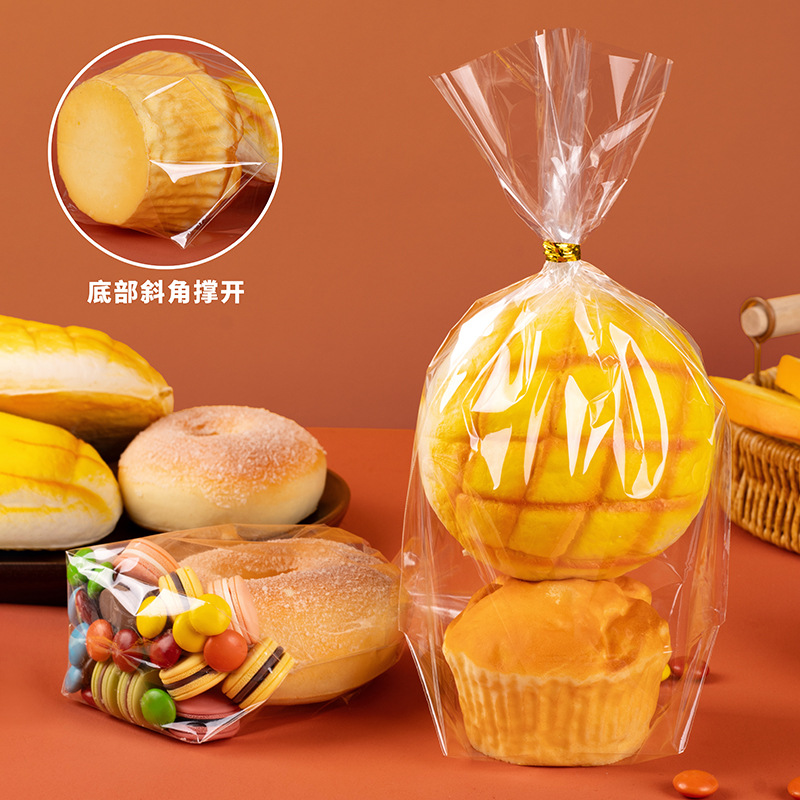 Amazon cellophane opp square bottom flat pocket candy, biscuit, gift food sealing and binding bag sealing Specification image