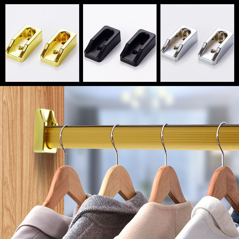 Zinc Alloy Flange Seat Wardrobe Through The Seat Rod Base Flange Seat Head Hanging Rod Flange Holder details Picture