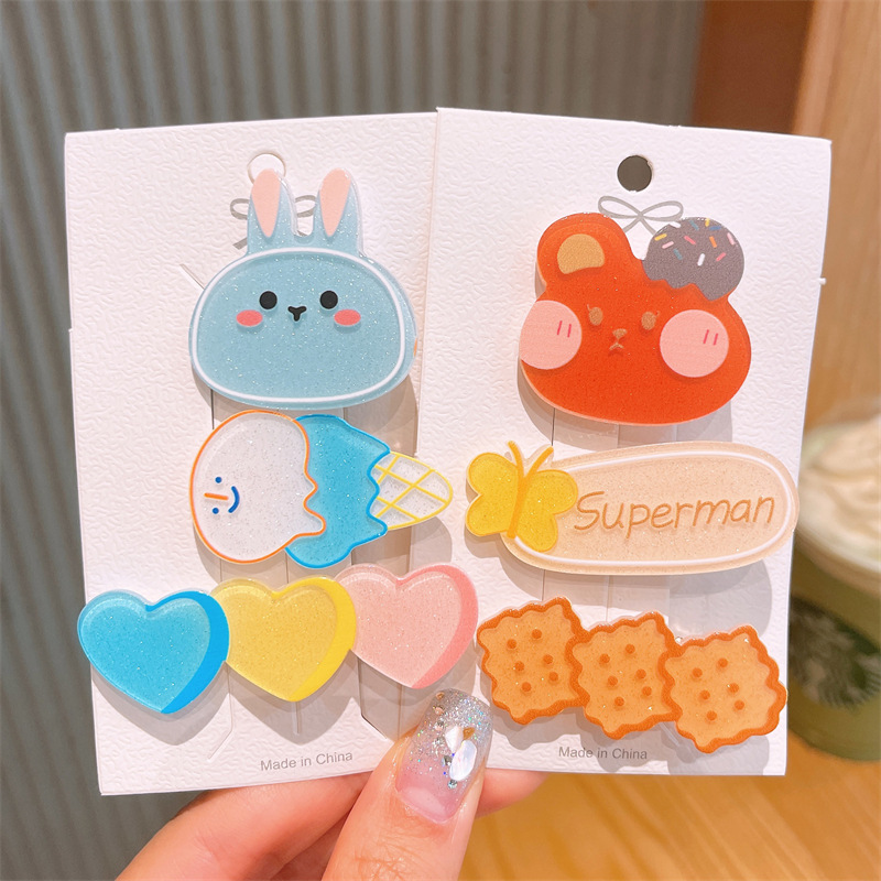 Cute Cartoon Children's Hair Clip Women's Net Red Hair Card Girl Bangs Clip Hair Accessories Baby Clip 2022 New Model Specification drawing