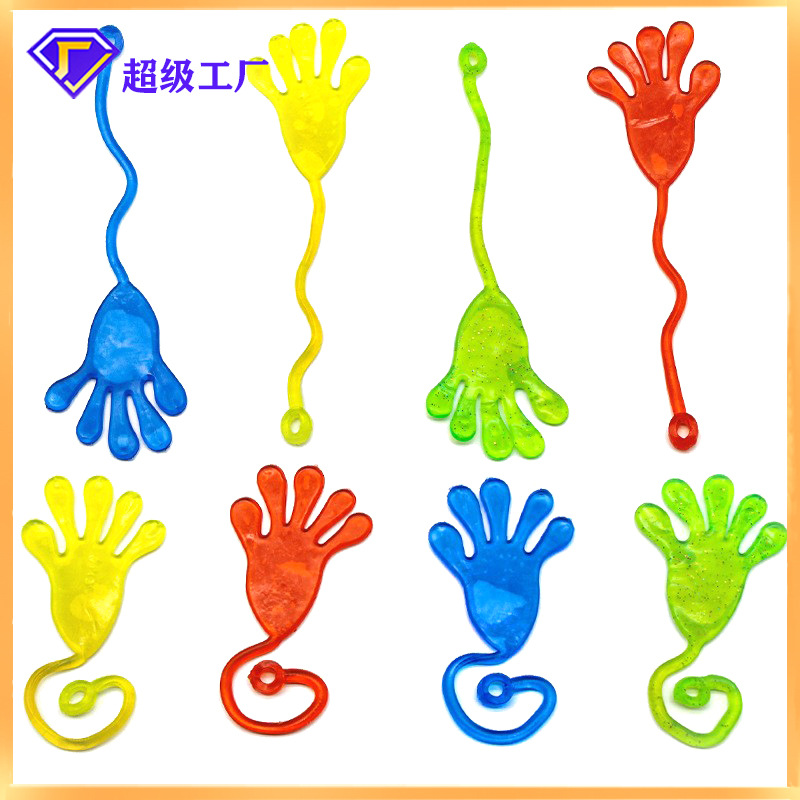Spot wholesale wall climbing Spiderman slap sticky hands nostalgic sticky wall hands vent big palm soft glue children's toys