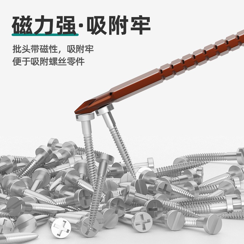 Anlixin dual-purpose screwdriver, flat-head cross industrial-grade screwdriver set, telescopic screwdriver, household double-head tools Item Picture