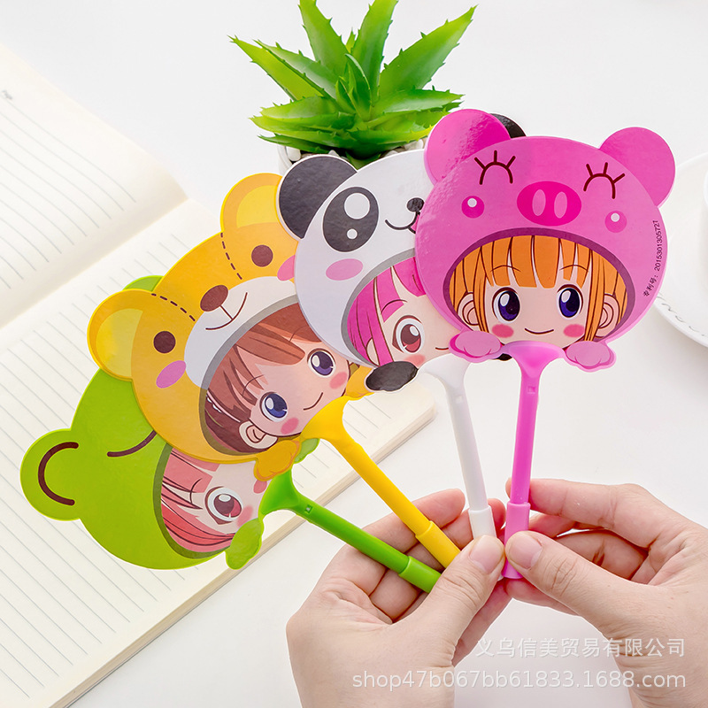 R cartoon fruit cat head, cute animal fan pen, fan pen, fan pen, student fan pen, wholesale manufacturer Application Scenario
