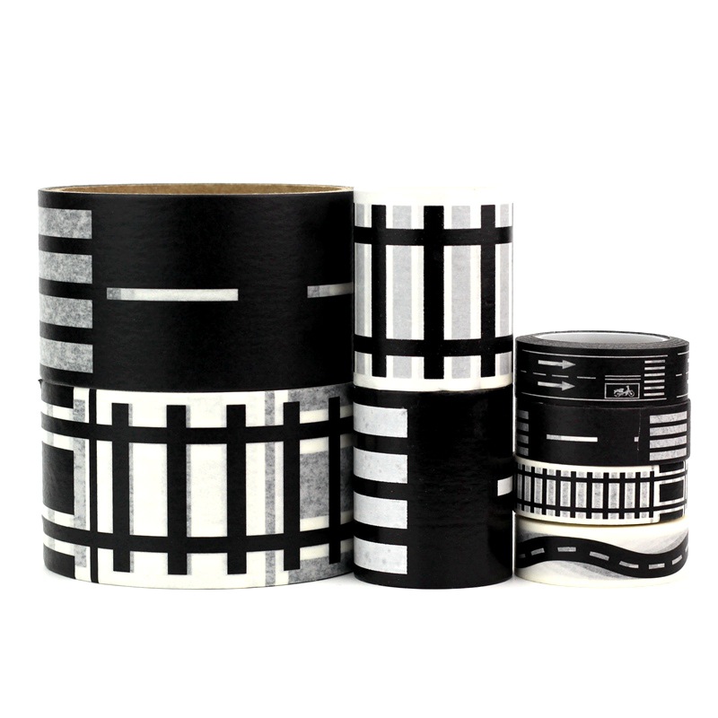 儿童公路胶带DIY交通道路纸胶带铁路高速玩具贴纸停车场景 跨境货