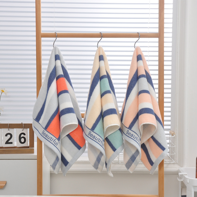 Forsweet Cotton Face Bath Towel Couple Absorbent Face Towel Business Super Classic Stripes Company Gifts Can Be Embroidered Logo Specification drawing