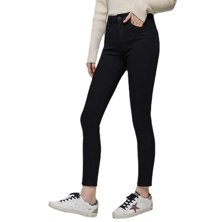 The new Mother high-waisted 9-inch high-elasticity skinny jeans, which are the same style as those worn by European and American bloggers, can lift the buttocks and make you look slimmer. Korean style jeans for women Specification image