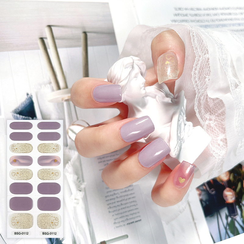 Zhengxiang Gel Nail Sticker Japan And South Korea Cross-Border Gel Nail Sticker 3D Gilding Phototherapy Nail Varnish Sticker details Picture