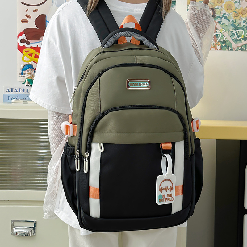 New Korean-style street fashion casual backpack for junior and senior high school students, large-capacity simple campus backpack details Picture