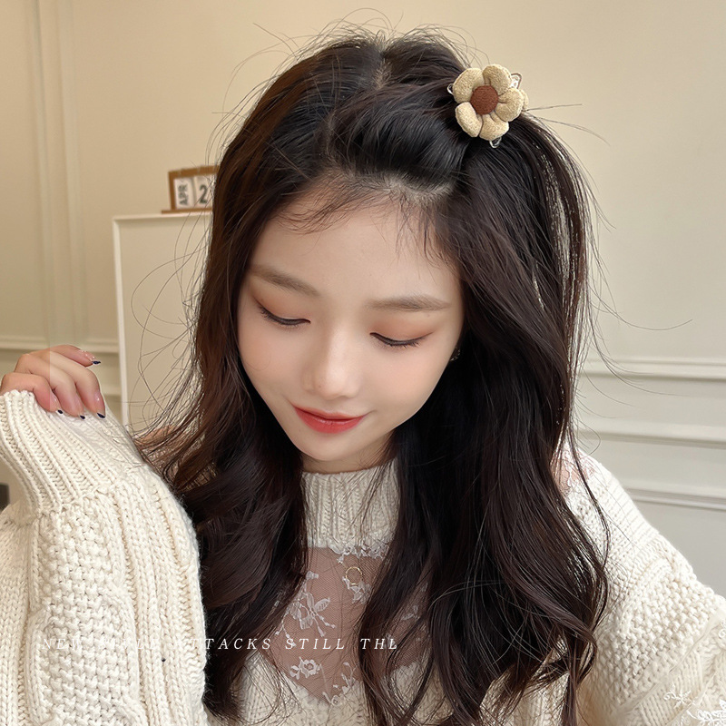 Korean Style Exquisite Bangs Clip Cute Little Flower Hair Clip Forehead Side Fashion Small Claw Clip Net Red Edge Clip Hair Accessories Specification drawing