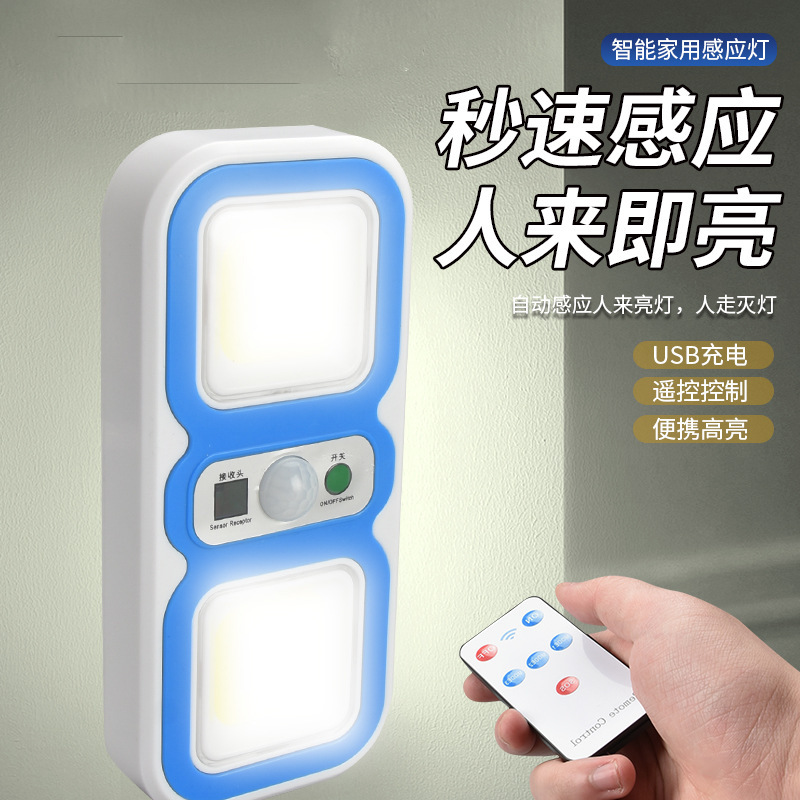 USB charging smart COB outdoor human body sensor wall lamp with remote control, home outdoor courtyard lighting sensor remote control Specification image