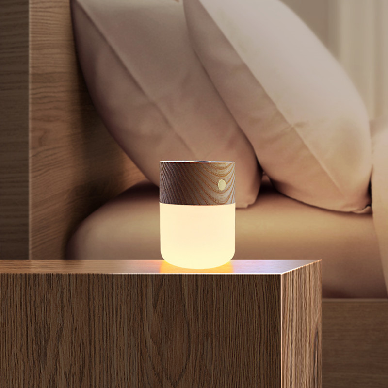 Good stick incense night light LED bedside companion, simple wood-grain small table lamp, home bedroom, yoga room atmosphere light Specification drawing