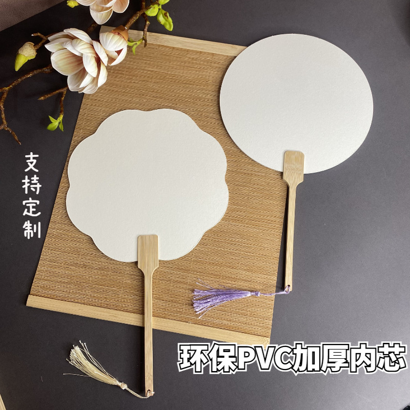 Special lacquered fan with letters, PVC core, Xuan paper, round fan, intangible cultural heritage lacquered fan, traditional Chinese style fan, lacquered fan with pigments Specification drawing