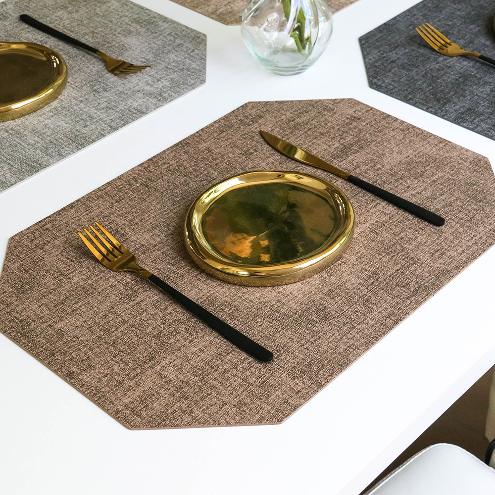 Pvc Leather Placemat Nordic Western Placemat Light Luxury Octagonal Table Mat Waterproof Oil Insulation Mat Hotel Table Mat Specification drawing