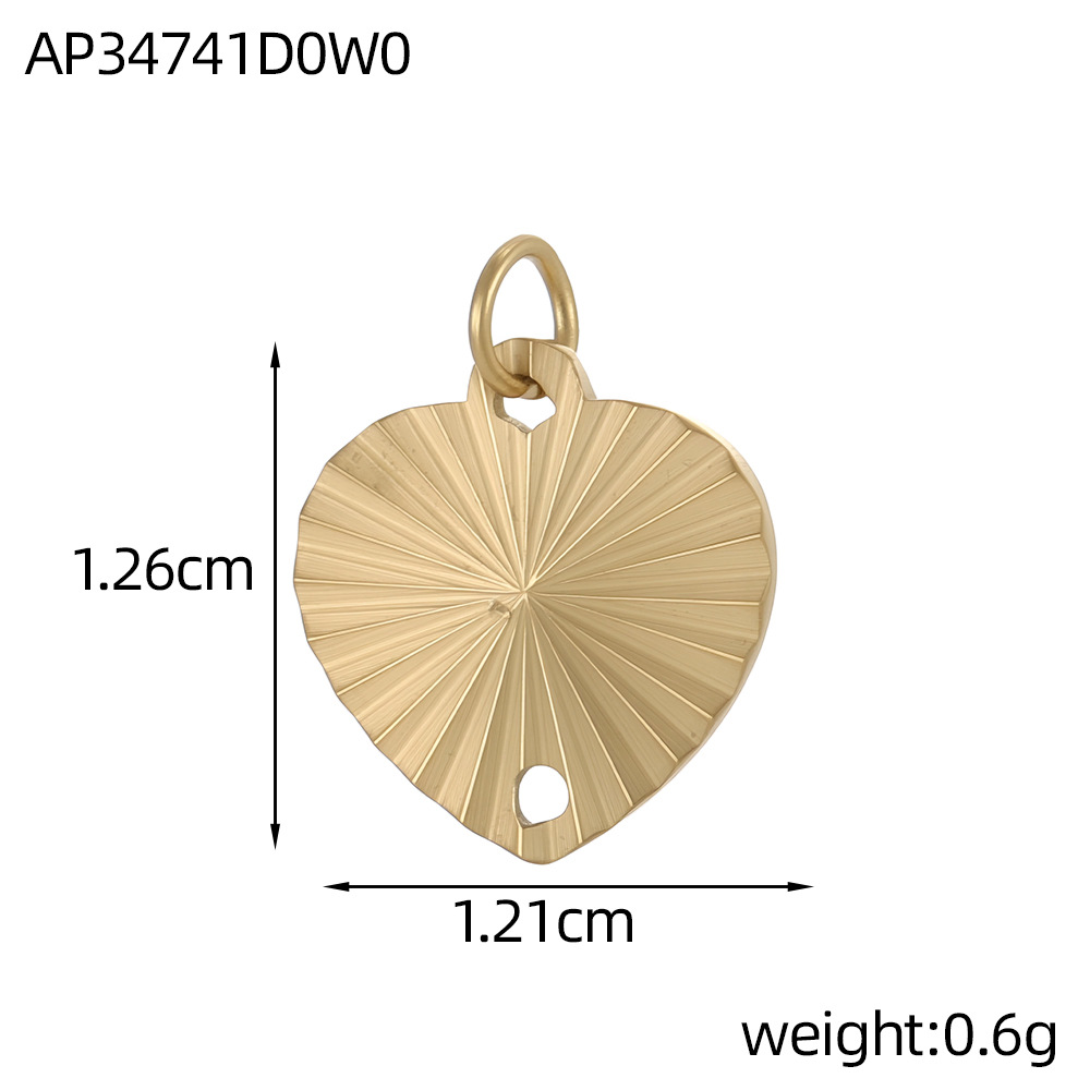 Cross-border best-selling stainless steel pendant texture pattern round plate heart four-leaf clover diy bracelet necklace accessory pic 24