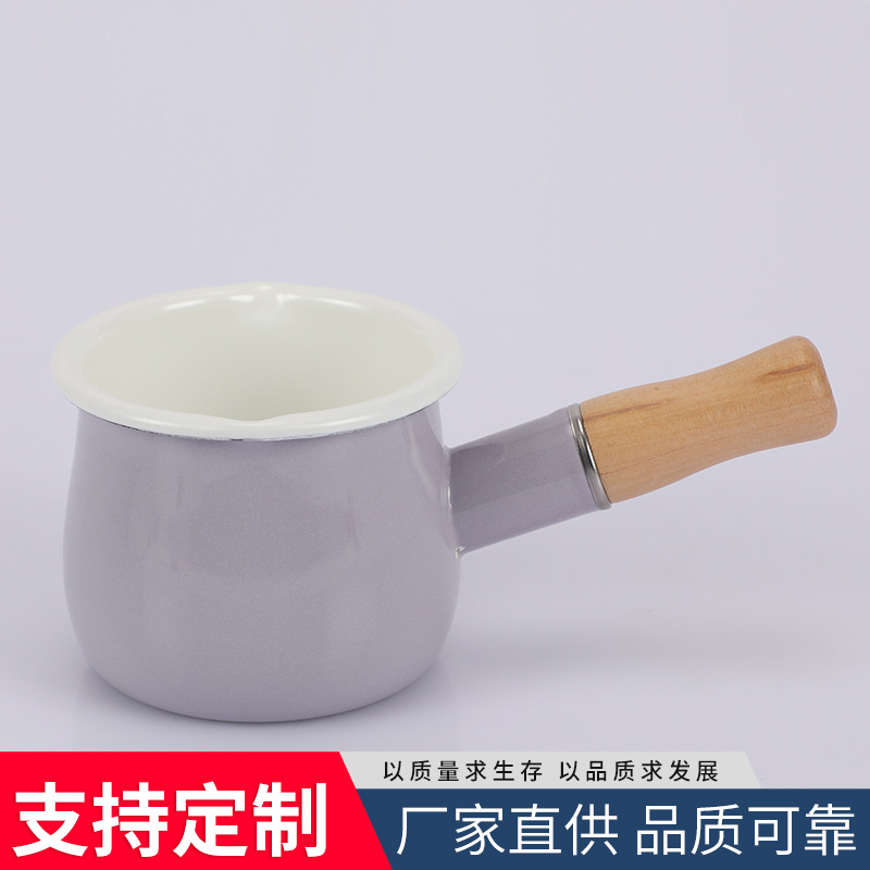 9Cm Household Children Baby Food Pot Small Milk Pot Hot Milk Enamel Enamel Pot Healthy No Heavy Metals Specification drawing