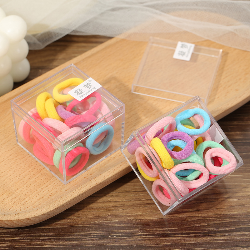 Candy-colored towel bands are directly supplied to Korean children. They are small, multi-color hair ties with high elasticity and simple solid color hair bands and hair accessories Specification image