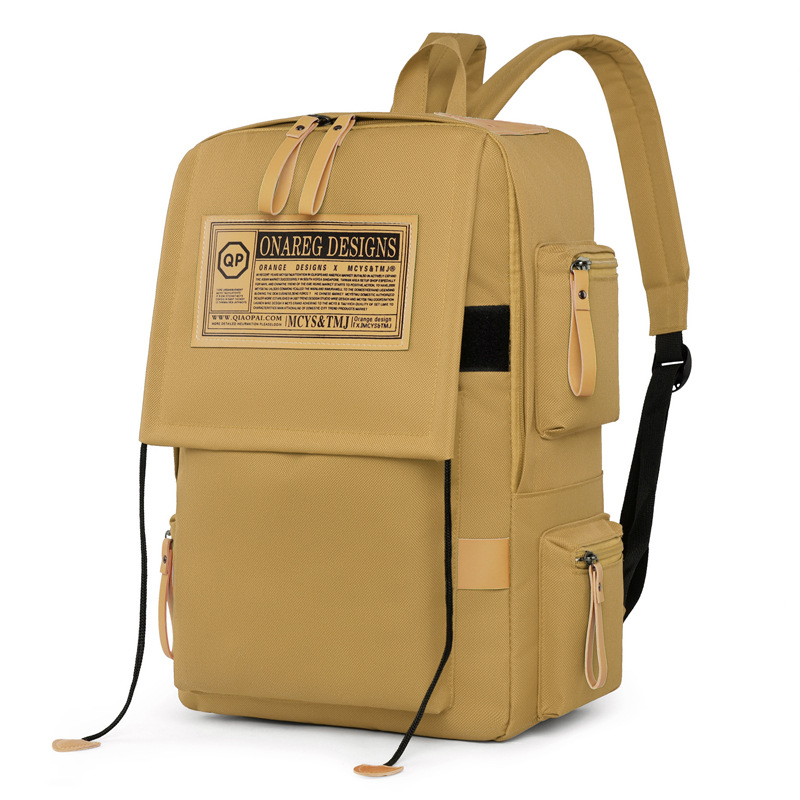 Backpacks: Men's backpack, simple and trendy brand, large-capacity travel computer bag, women's junior high school and college student schoolbag, ins Japanese style Item Picture