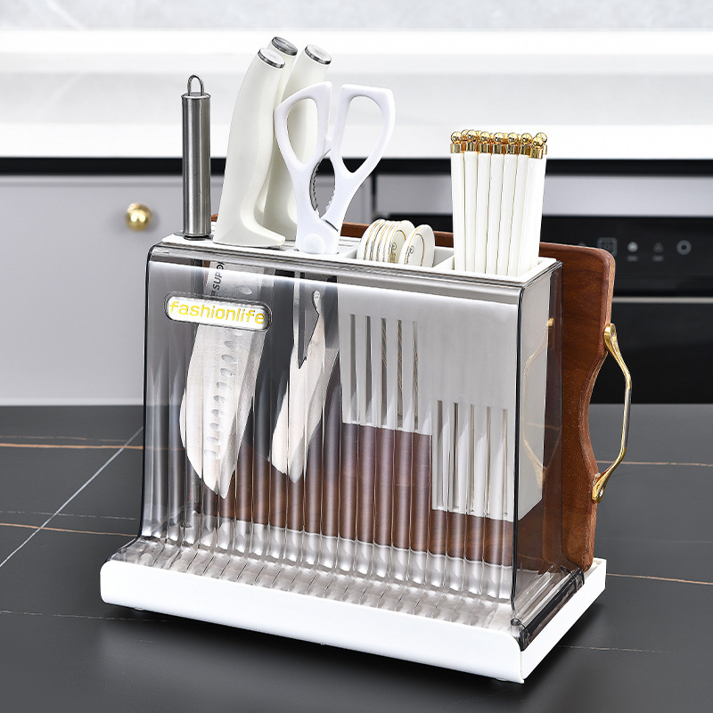 Kitchen pot lid rack, knife countertop storage rack Specification image