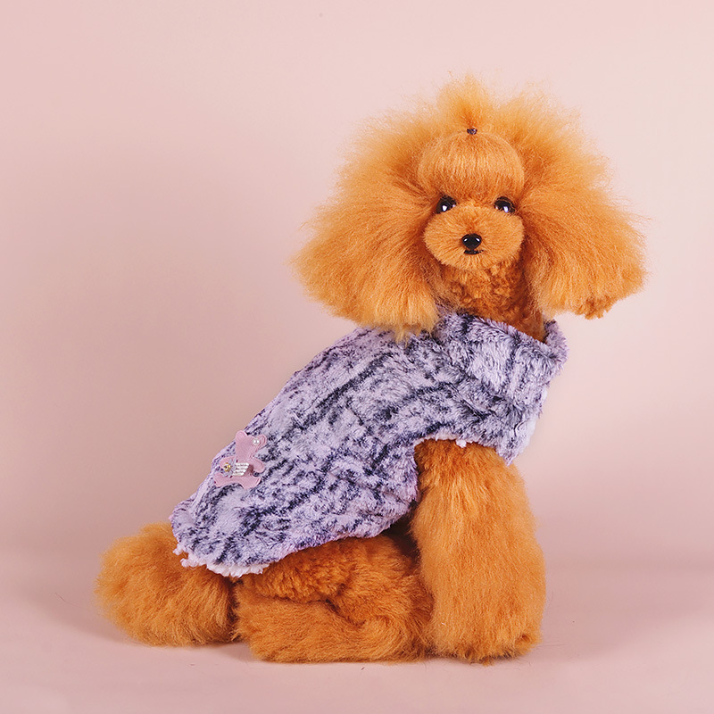 Pet clothing: Cute cartoon bear, versatile cat coat, long velvet thick and warm for autumn and winter, dog cotton-padded clothes and accessories details Picture